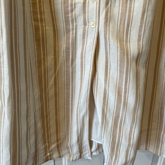 NWT Loft Linen Blend Midi Skirt Beige and White Size 16 - Picture 5 of 5